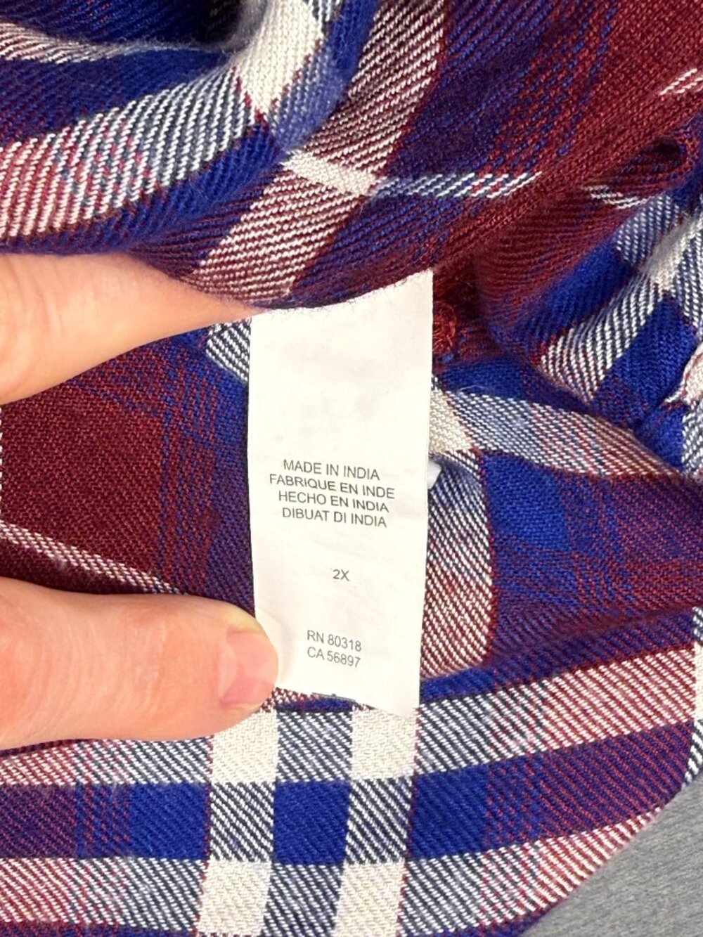 Lucky Brand Plaid Button Down Blouse Women’s 2X Red Blue Button Back - Picture 7 of 9
